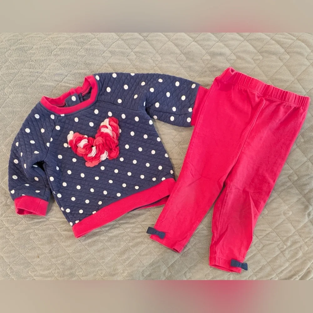 12M Kids' Polka Dot and Striped Outfit Set